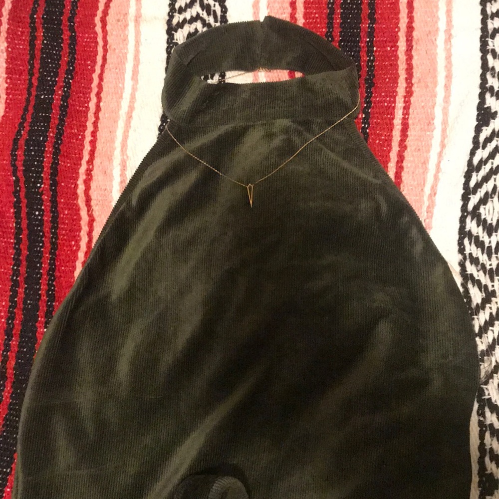 Velvet halter bodysuit by Haute Monde